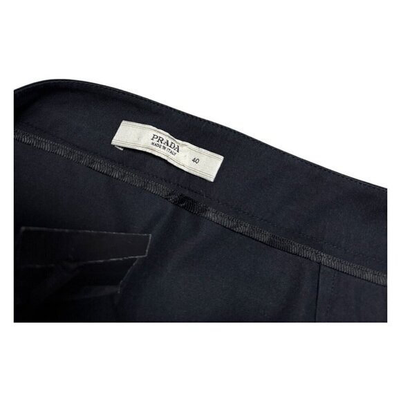 PRADA Vintage Knee-Length Black Ruffle Luxury Designer Skirt Size 4 / Small - Picture 3 of 8